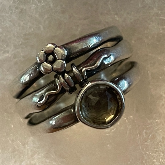 Silpada R1278 Flower and Swirl Smoky Quartz Ring SIZE 7 - Picture 9 of 16